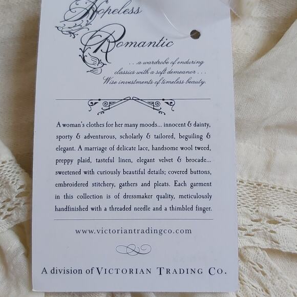 Hopeless Romantic Victoria Trading Co. Cotton Gauze Ruffle Blouse Size Medium - Picture 10 of 12